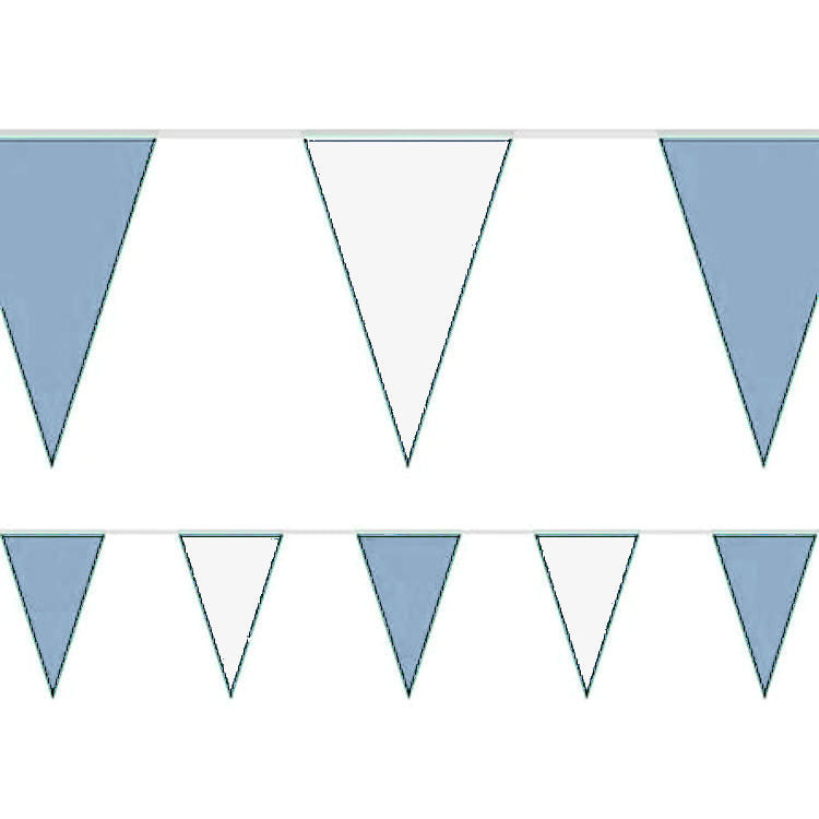 Baby Blue & White 10m Triangle Bunting