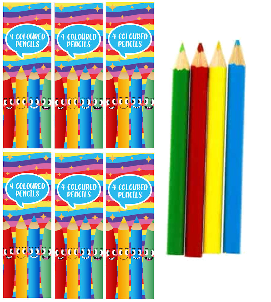 6 Packets Of Mini Colouring Pencils