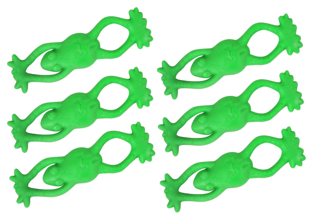 6 Flying Green Flick Frogs