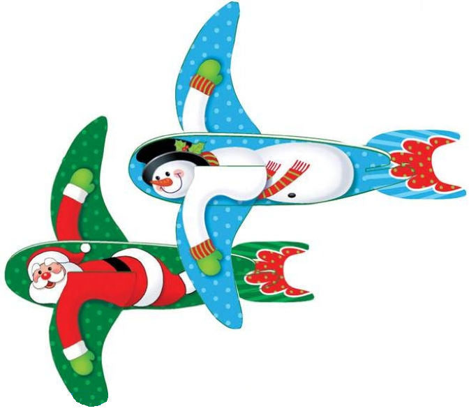 6 Santa & Snowmen Christmas Gliders
