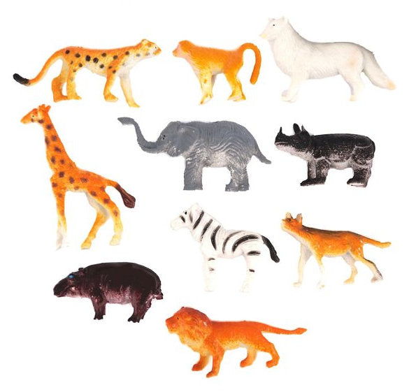 10 Small Plastic Jungle Animals