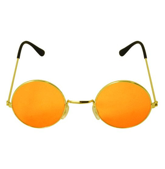 Adult Gold Framed Glasses & Orange Lenses