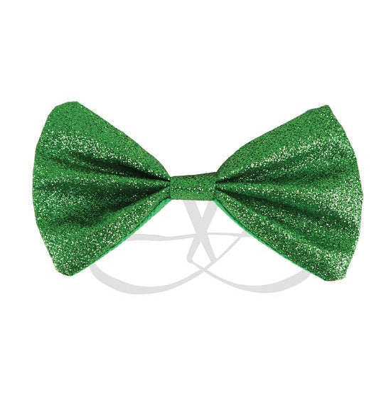 Green Glitter Elastic Bow Tie