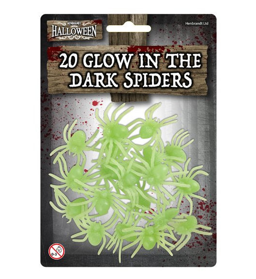 20 Glow In The Dark Spiders
