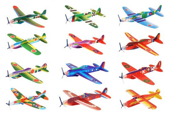6 Flying Polystyrene Plane Gliders