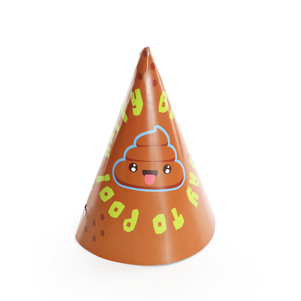 12 Emoji Poo Paper Party Hats