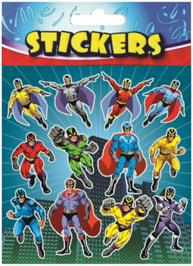 6 Super Hero Sticker Sheets