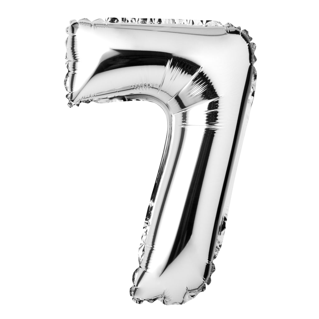 Large Silver Foil "Number 7" Balloon