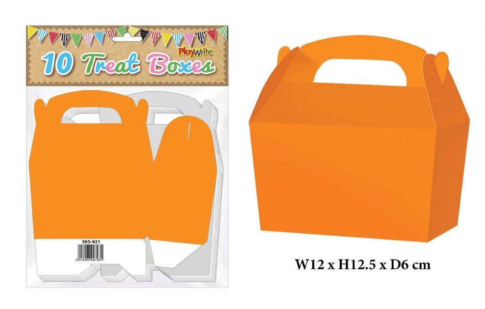 10 Orange Party Treat Boxes