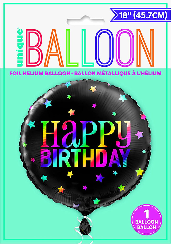 Happy Birthday Rainbow 18" Round Foil Balloon