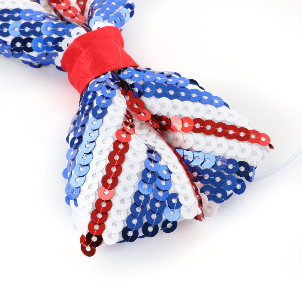 Union Jack Sequin Bow Tie