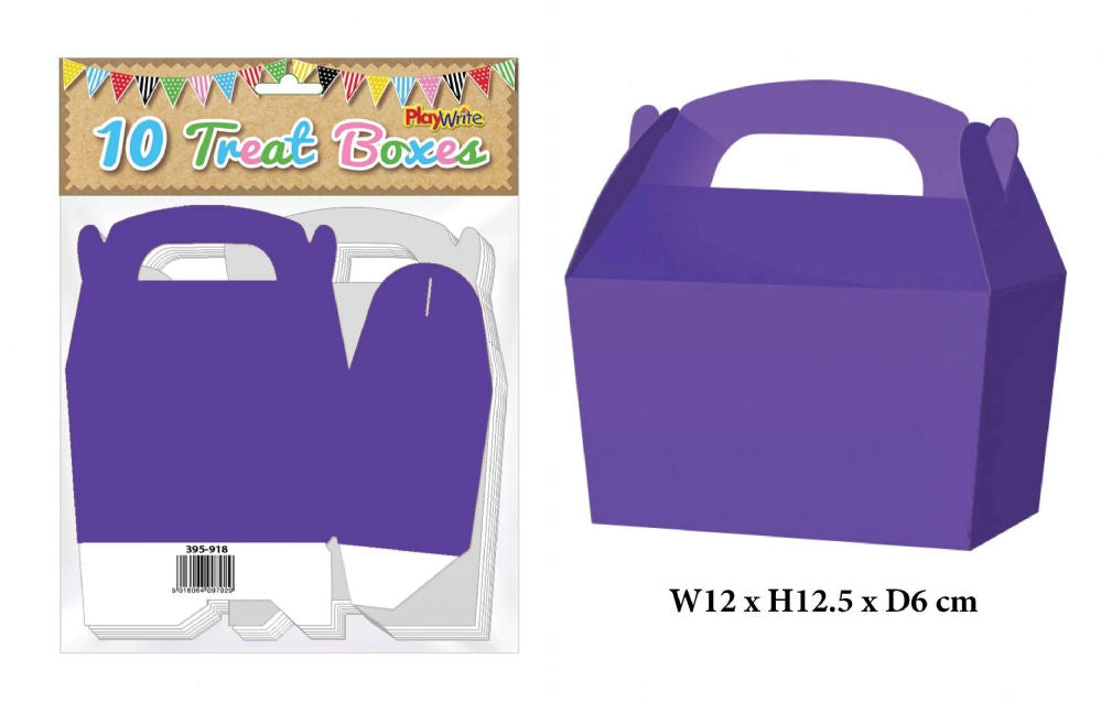 10 Purple Party Treat Boxes