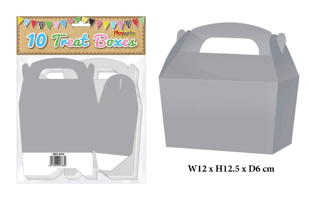 10 Silver Party Treat Boxes