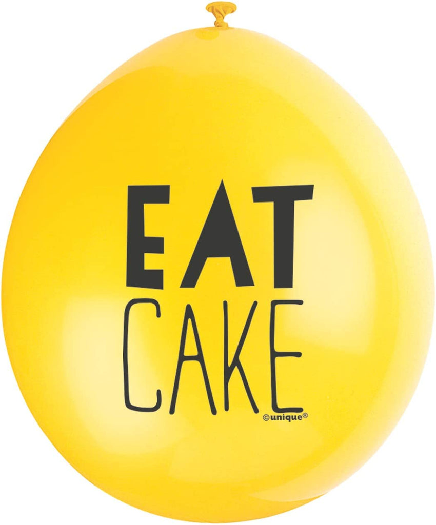 10 Eat Cake 9" Latex Balloons