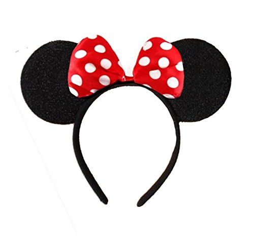 Mouse Ears & Red Bow Headband
