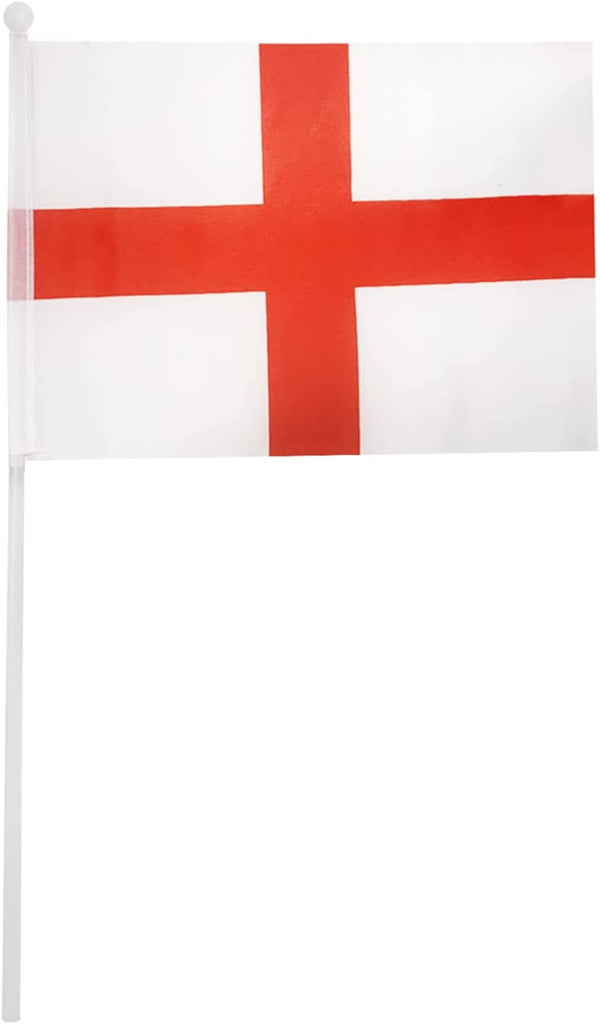 12 England Handheld Waving Flags
