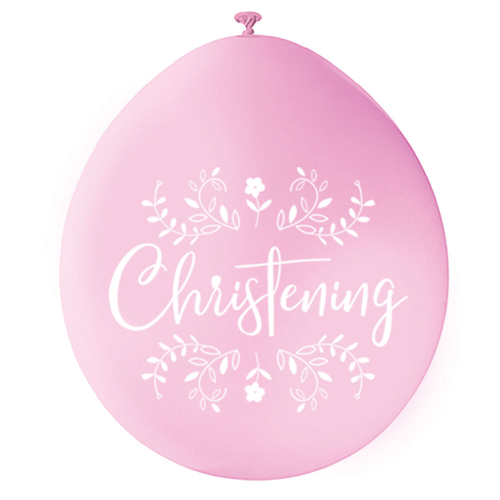 10 Pink Christening 9" Latex Balloons