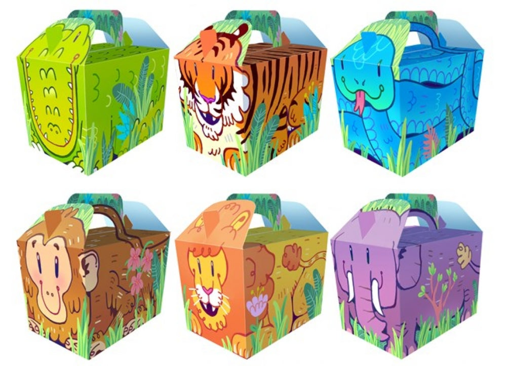 10 Cartoon Jungle Party Lunch Boxes