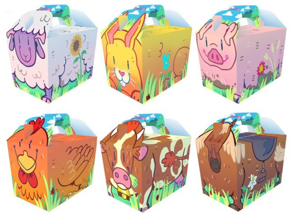 10 Cartoon Farm Party Lunch Boxes
