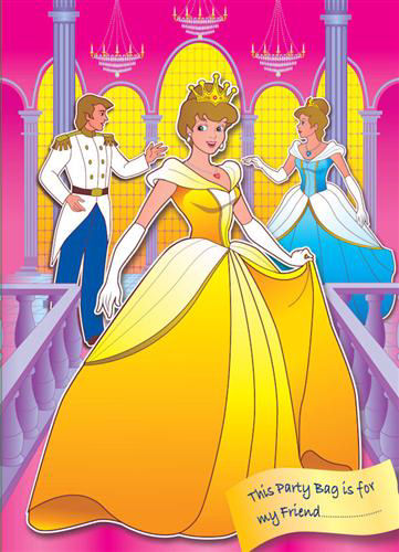 6 Princess Empty Party Bags