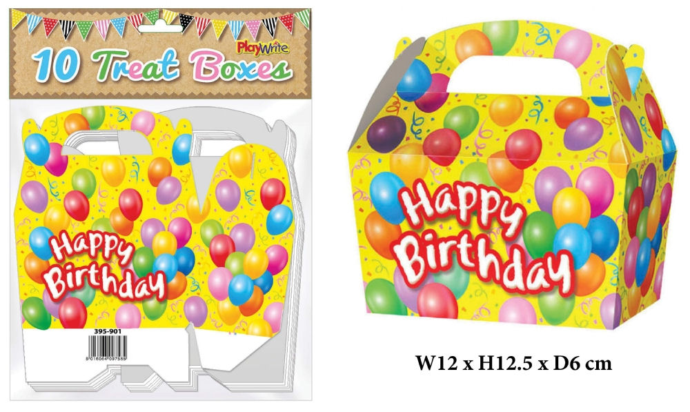 10 Happy Birthday Party Treat Boxes