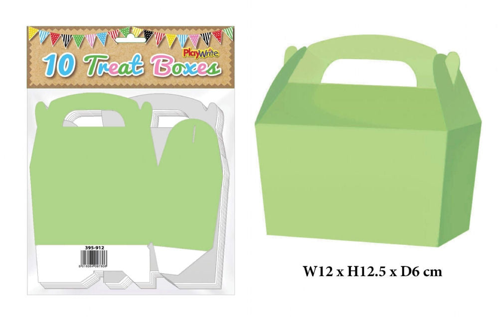 10 Neon Green Party Treat Boxes