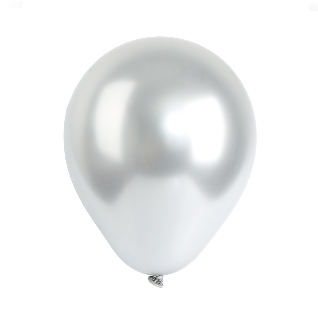 10 Metallic Silver 12" Latex Balloons