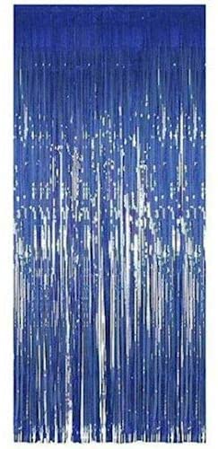 Royal Blue Foil Door Curtain
