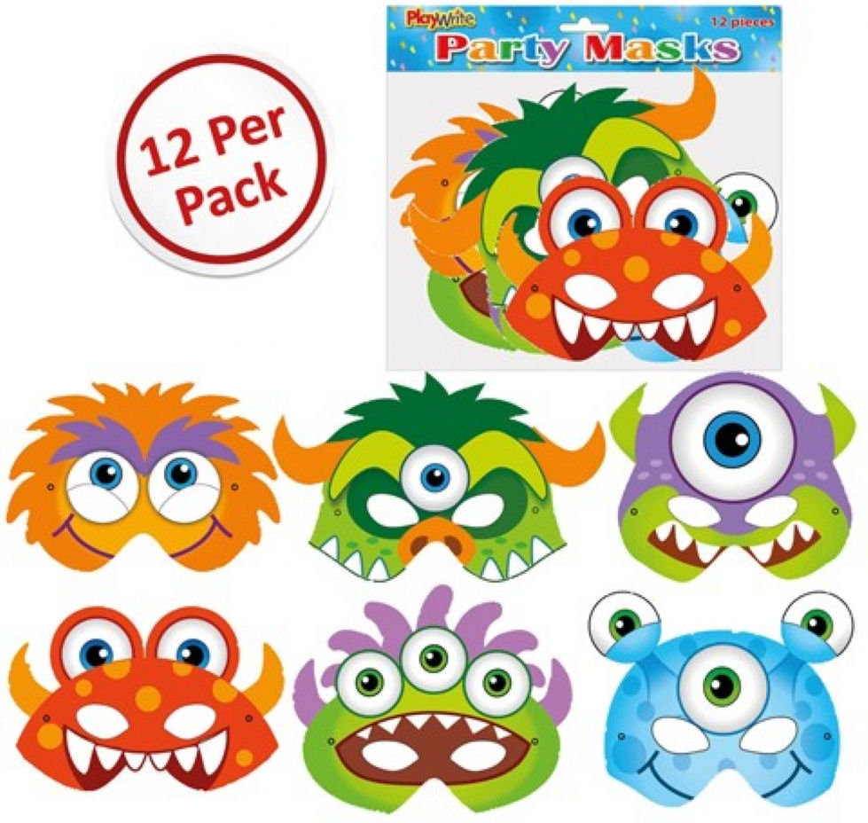 12 Cardboard Monster Masks