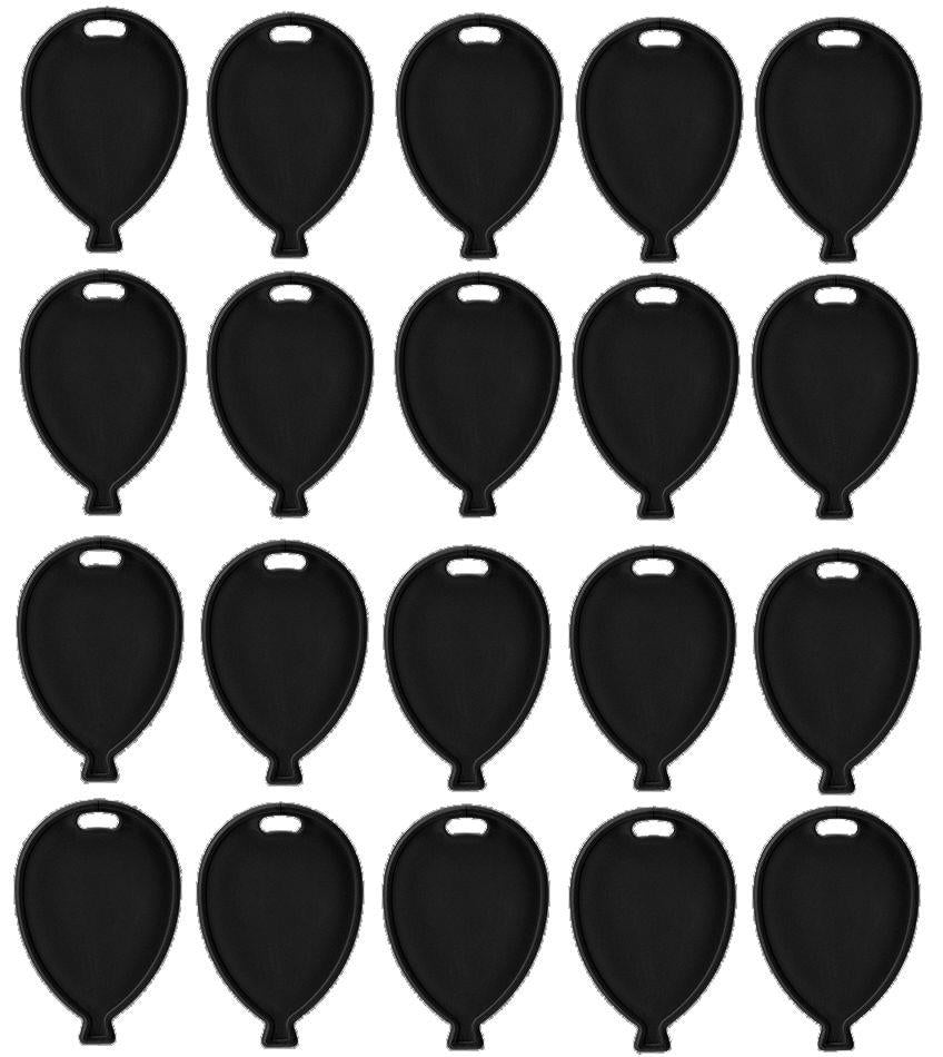 20 Black Plastic Balloon Shaped Weights