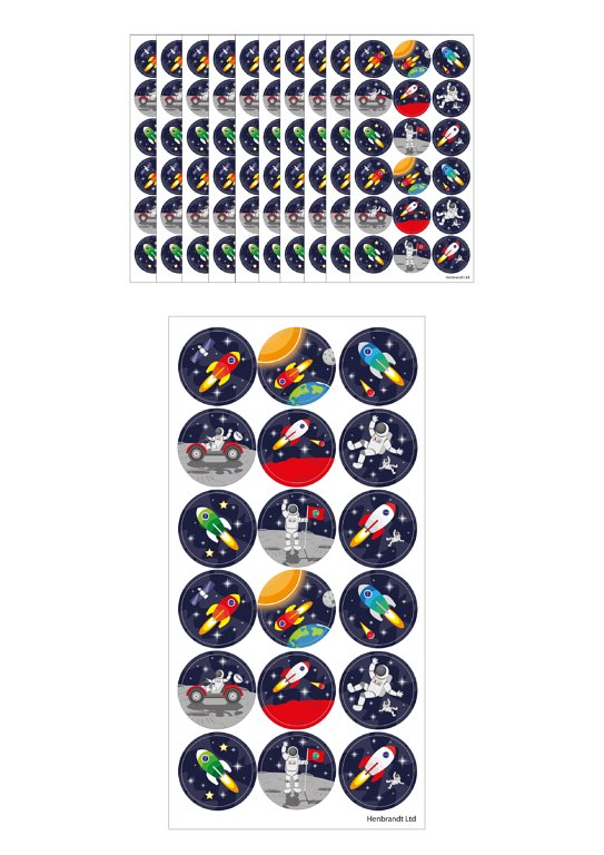180 Round Space Stickers
