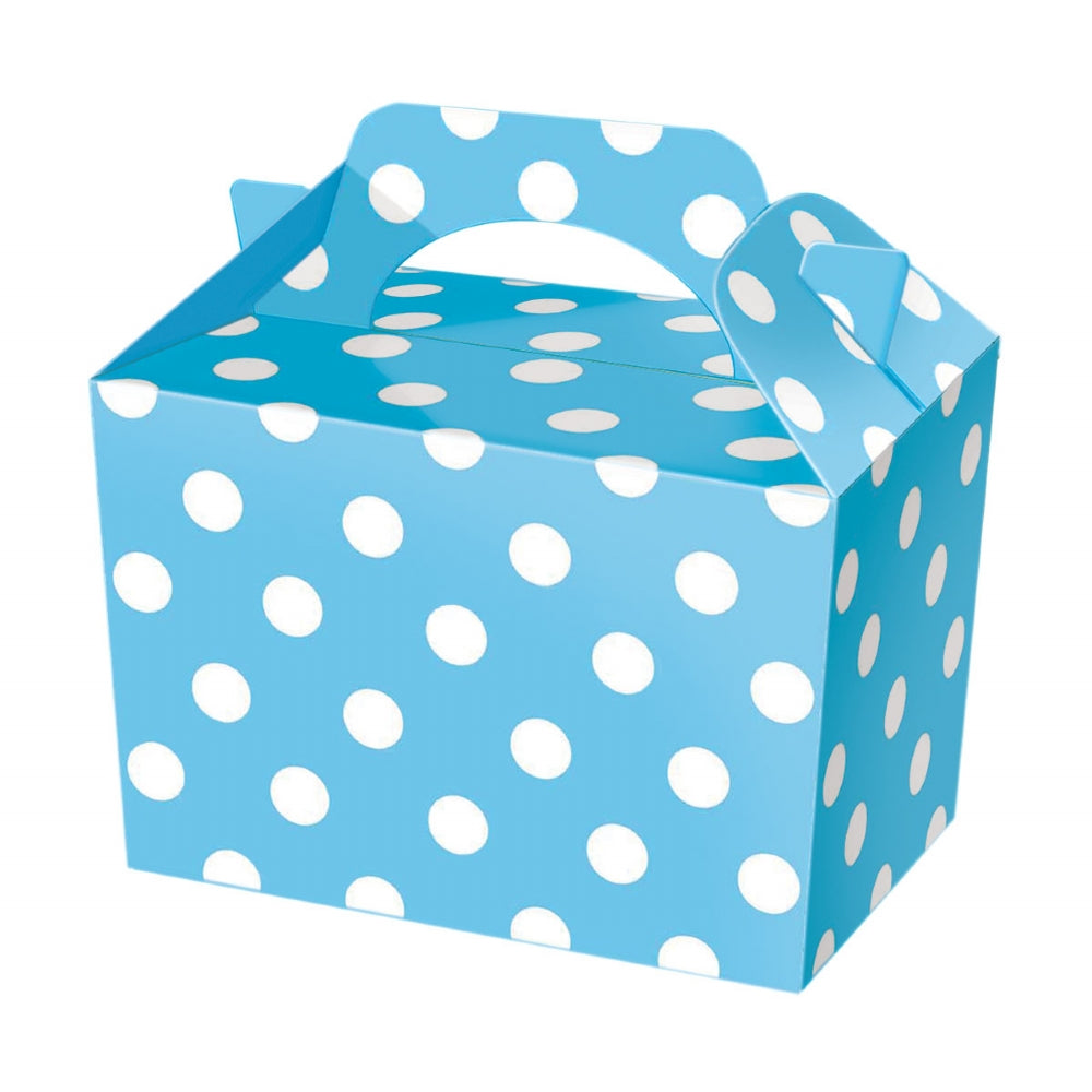 10 Blue Polka Dot Party Lunch Boxes