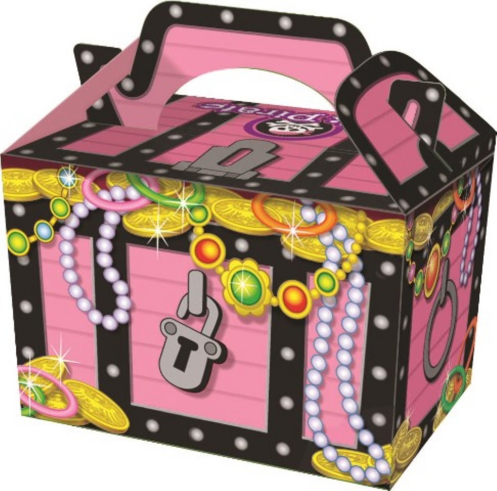 10 Pink Pirate Treasure Chest Party Lunch Boxes