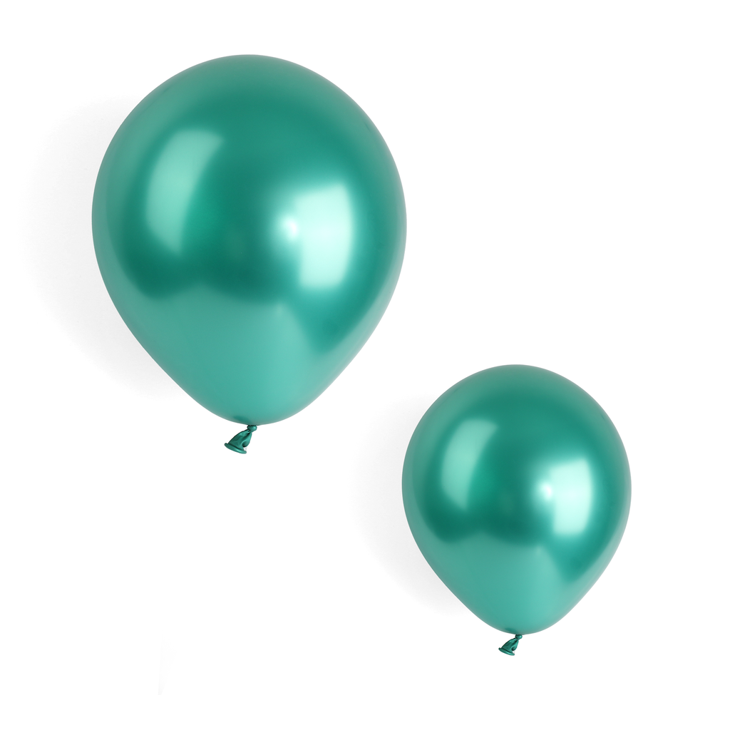 50 Metallic Green 7" Latex Balloons