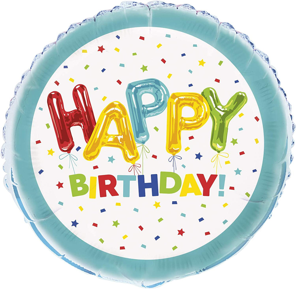 Happy Birthday 18" Round Foil Balloon