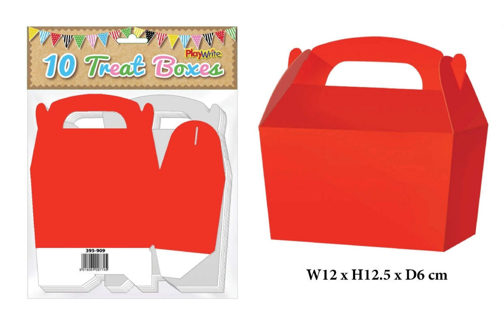 10 Red Party Treat Boxes