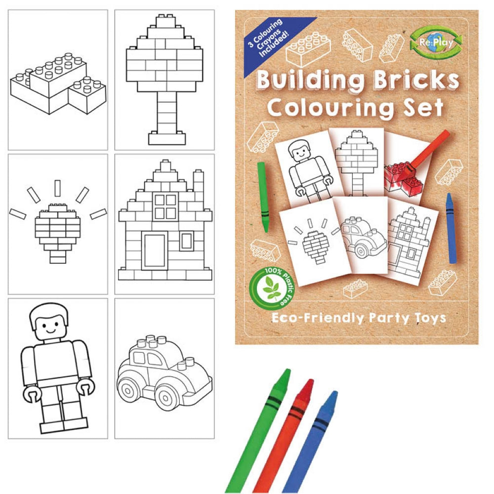Re:Play Building Bricks A6 Colouring Set