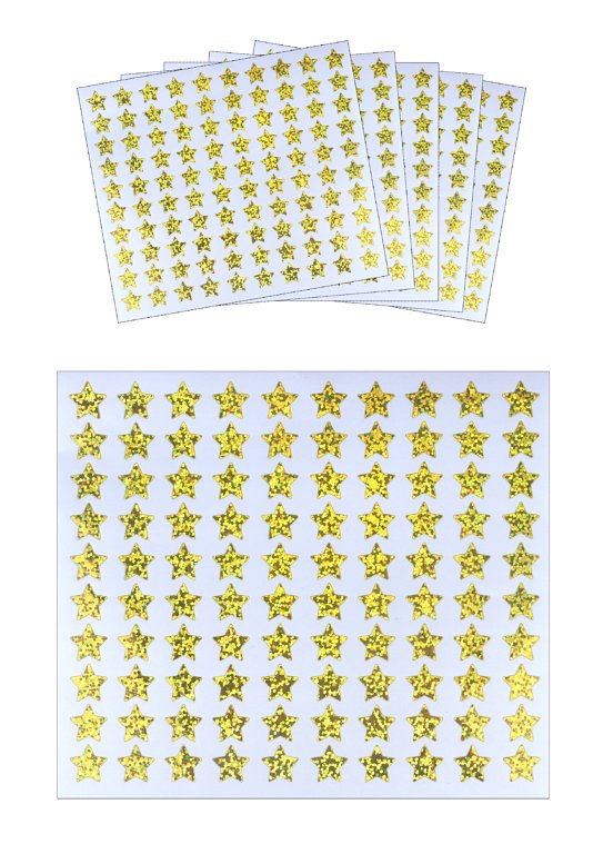 500 Gold Holographic Star Stickers
