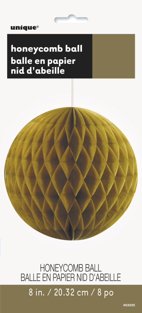 Gold 8" Honeycomb Ball Decoration