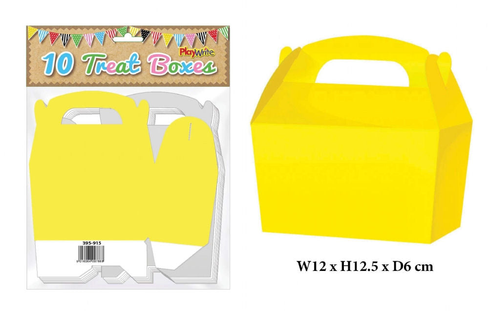 10 Yellow Party Treat Boxes