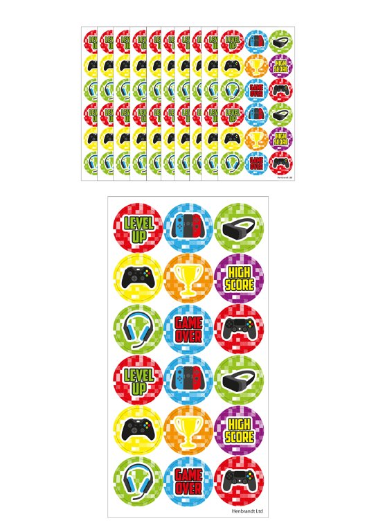180 Round Gamer Stickers