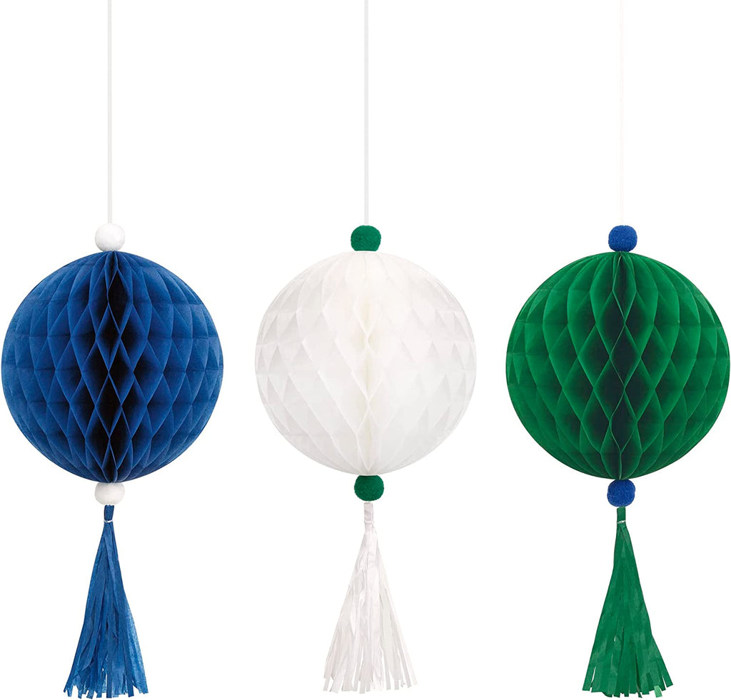 Blue, White & Green Ball & Tassel Decorations Kit