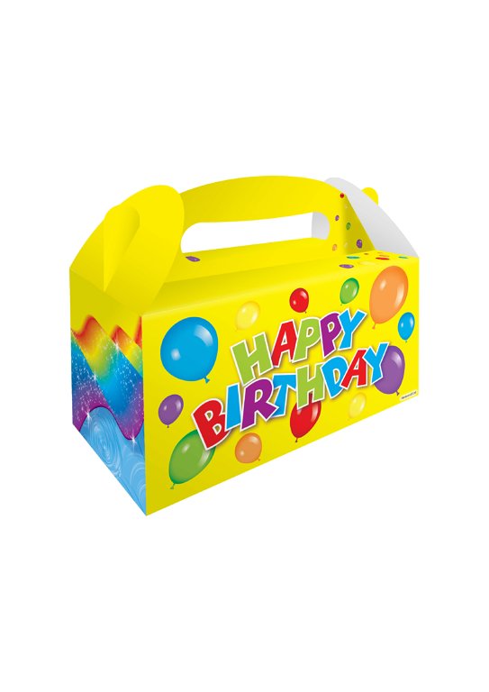 6 Large Happy Birthday Party Boxes