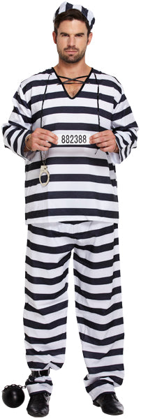 Black & White Prisoner Overall Costume