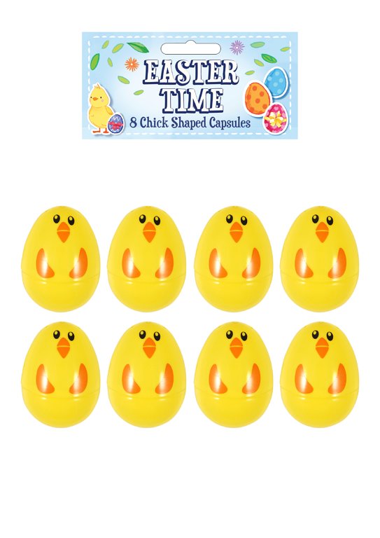 8 Chick Shaped Easter Egg Capsules