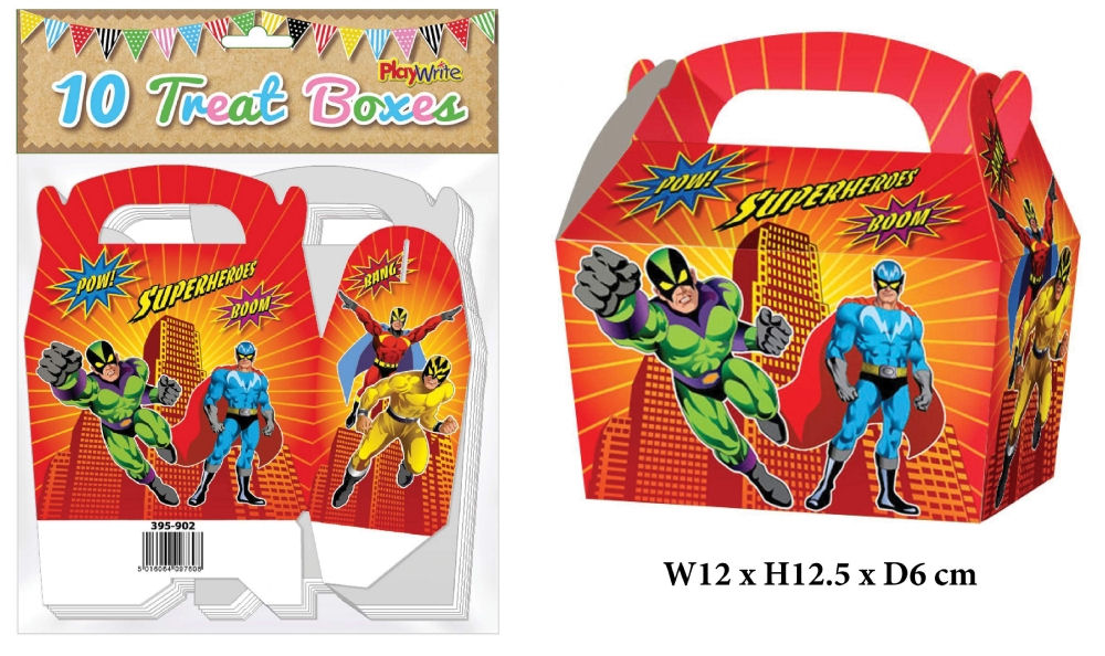 10 Super Hero Party Treat Boxes