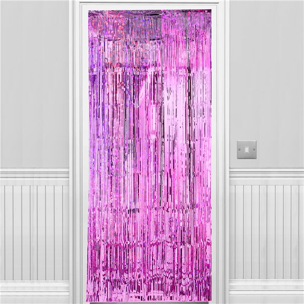 Hot Pink Holographic Foil Door Curtain