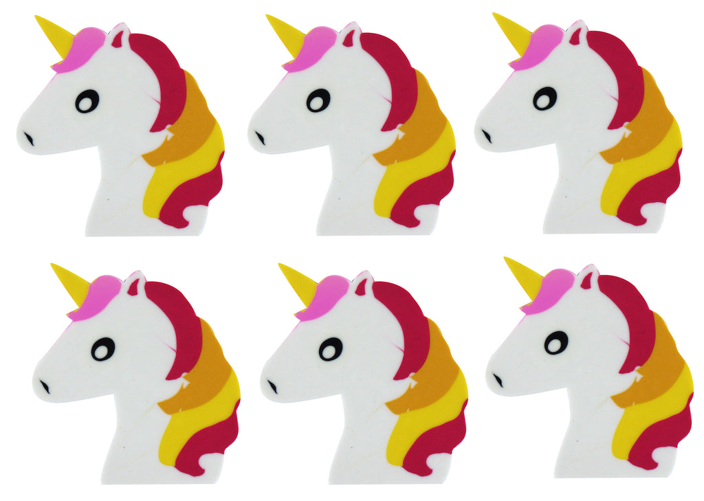 6 Unicorn Erasers