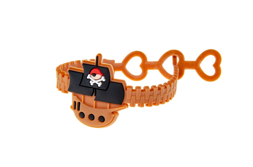 6 Adjustable Pirate Rubber Bracelets