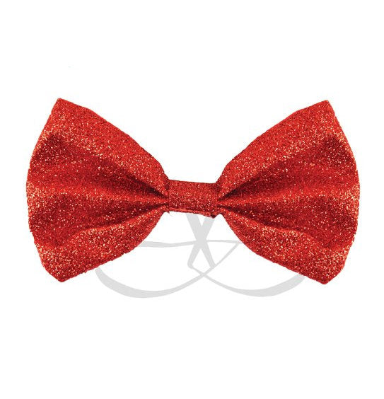 Red Glitter Elastic Bow Tie